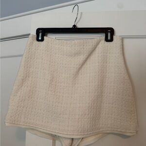 Zara Cream Textured Mini Skort